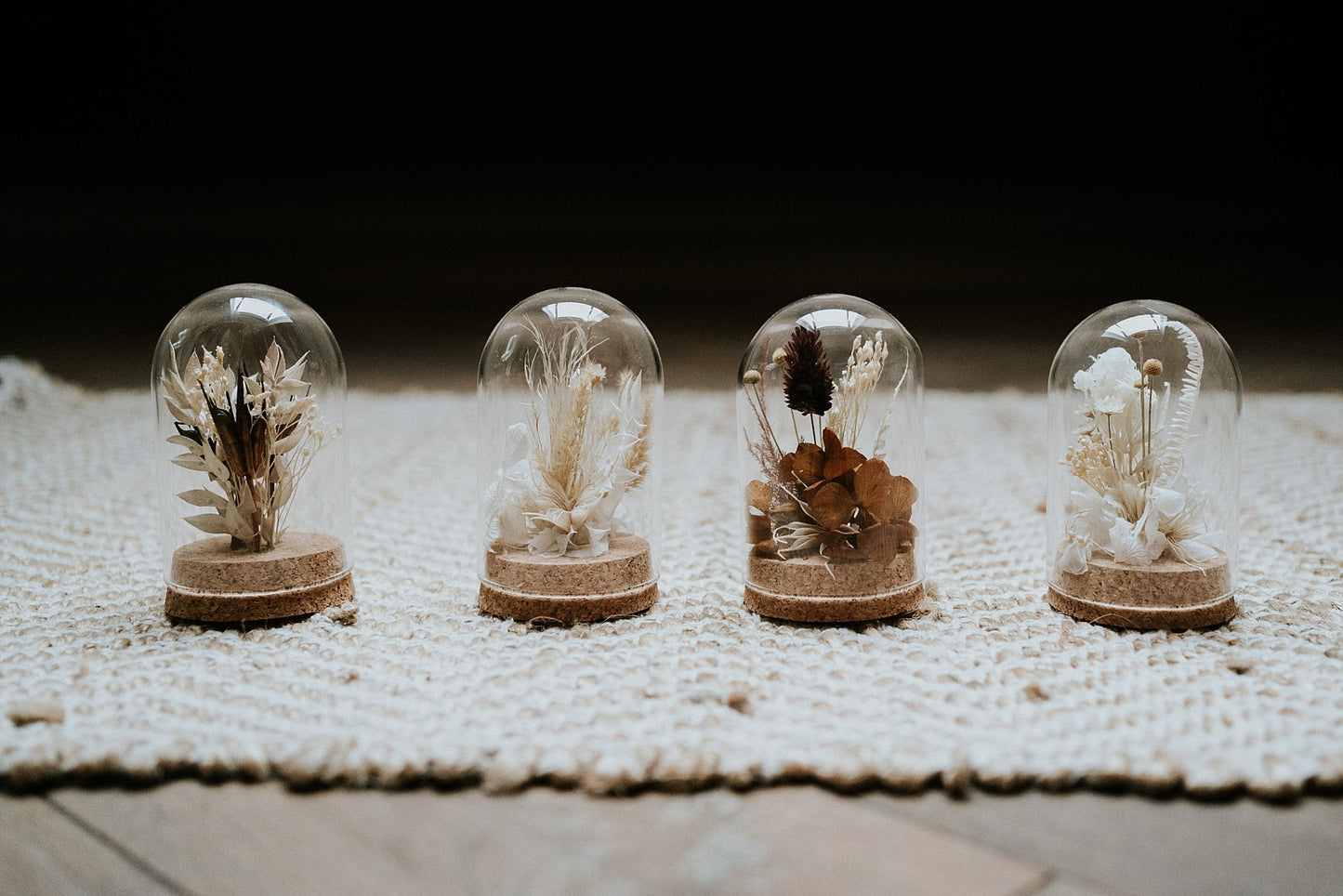 Mini cloche de fleurs séchées (lot de 10)