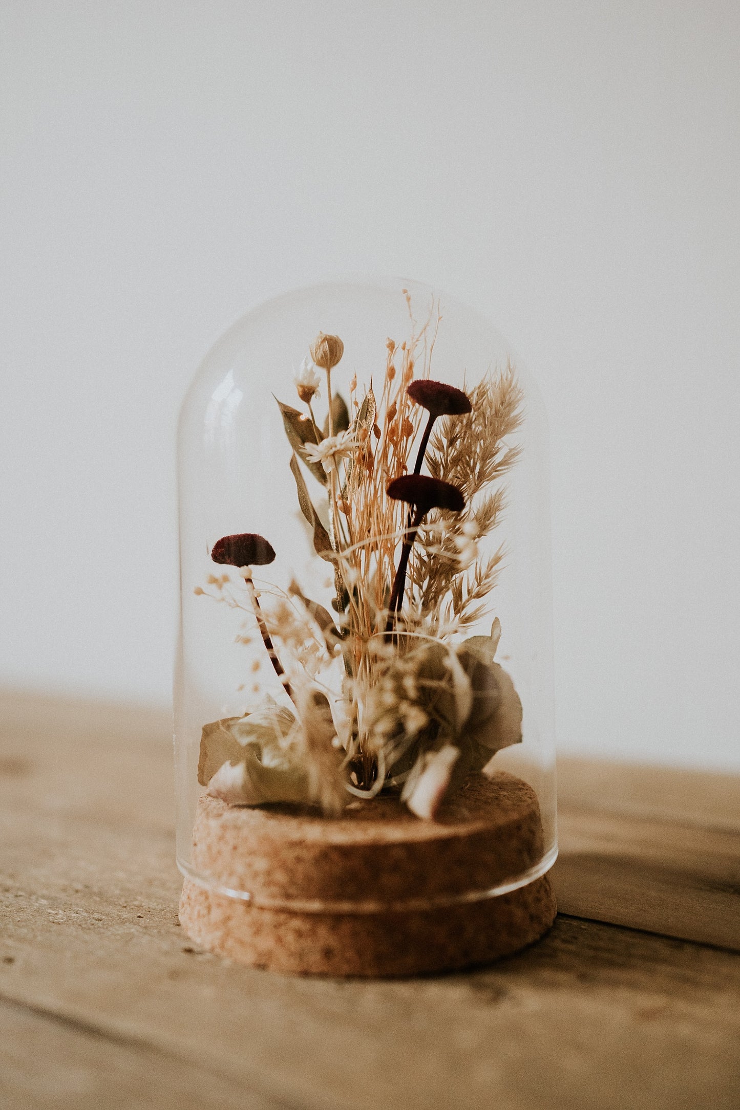 Mini cloche de fleurs séchées (lot de 10)