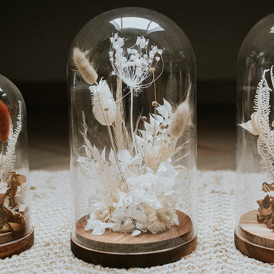 Grande Cloche de fleurs séchées